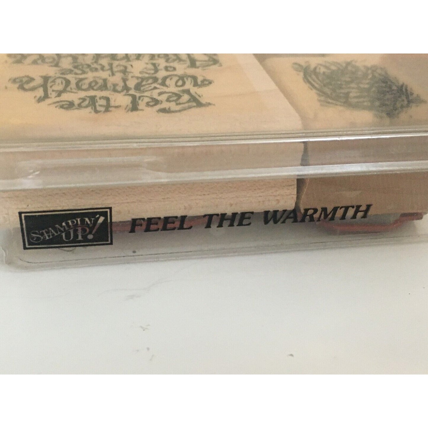 Stampin Up Rubber Stamp Feel The Warmth Christmas Winter Holiday Pine Cone Card