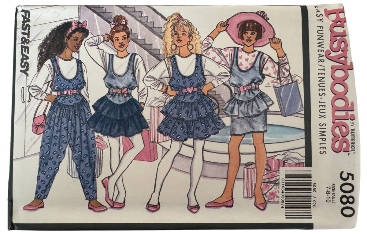 Butterick Sewing Pattern 5080 Busybodies Girls Jumper Jumpsuit Shirt Easy 7 8 10