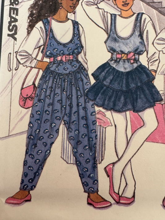 Butterick Sewing Pattern 5080 Busybodies Girls Jumper Jumpsuit Shirt Easy 7 8 10