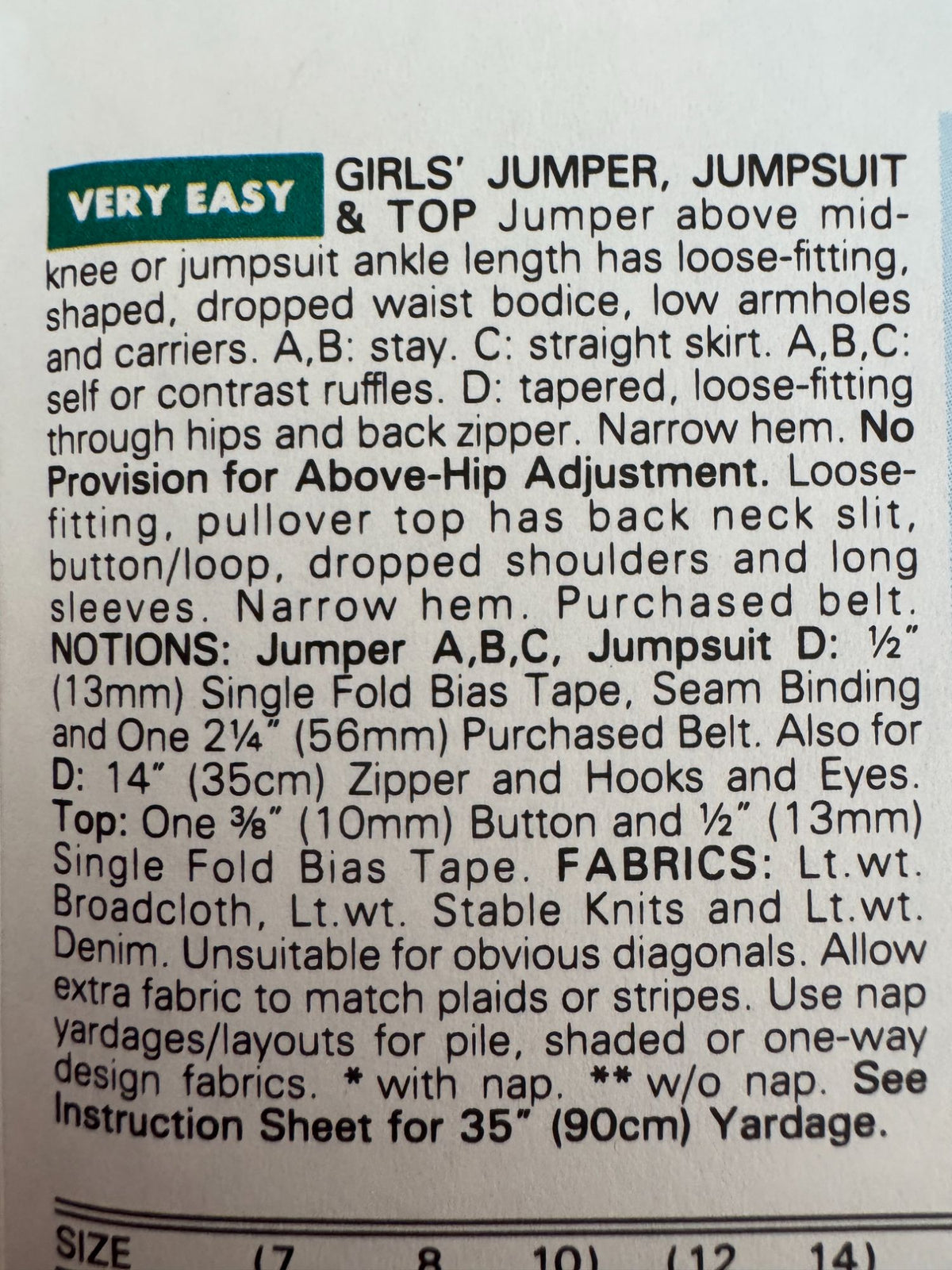Butterick Sewing Pattern 5080 Busybodies Girls Jumper Jumpsuit Shirt Easy 7 8 10