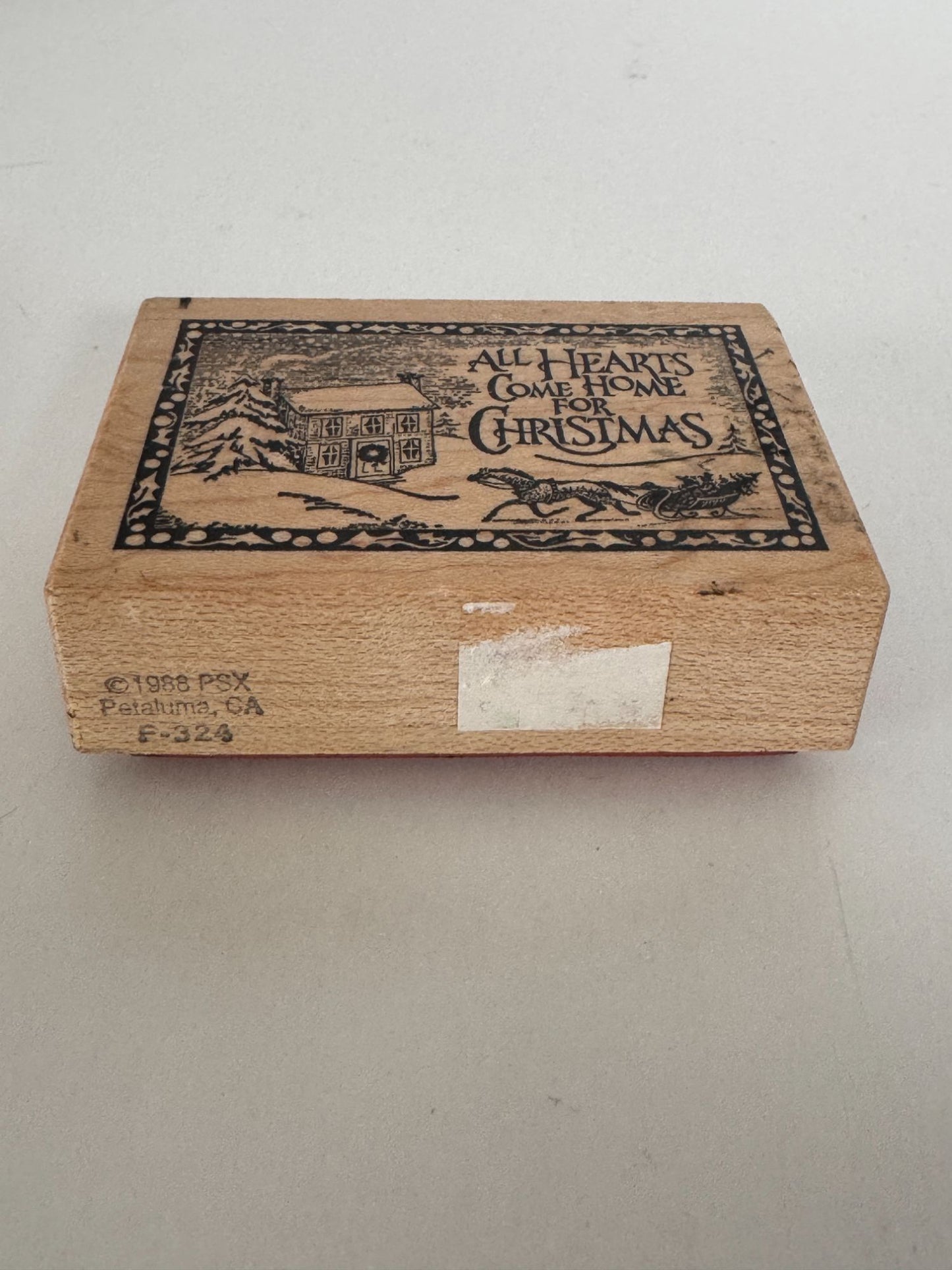 PSX Rubber Stamp All Hearts Come Home for Christmas Sleigh Winter Holidays F-324