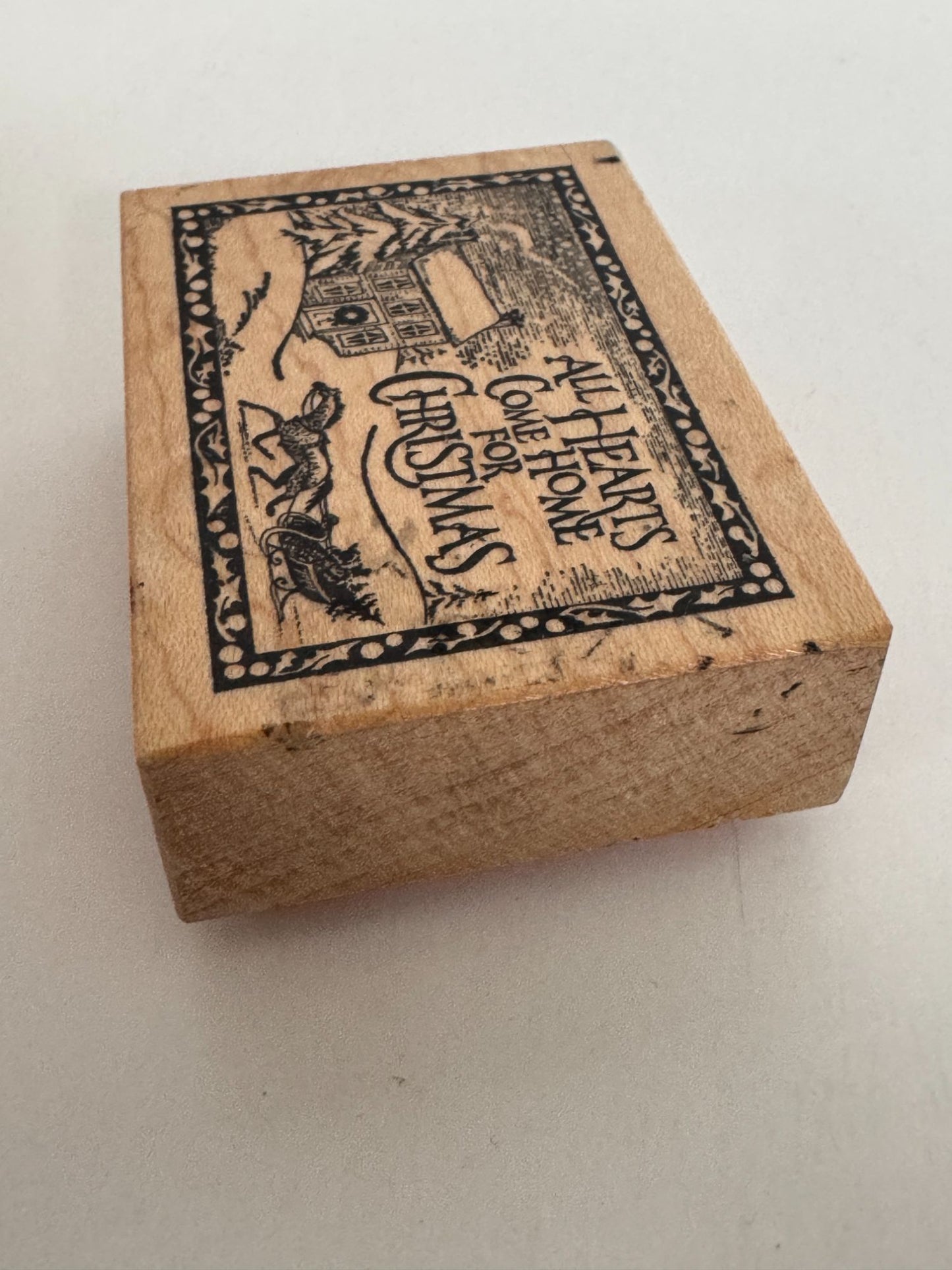 PSX Rubber Stamp All Hearts Come Home for Christmas Sleigh Winter Holidays F-324