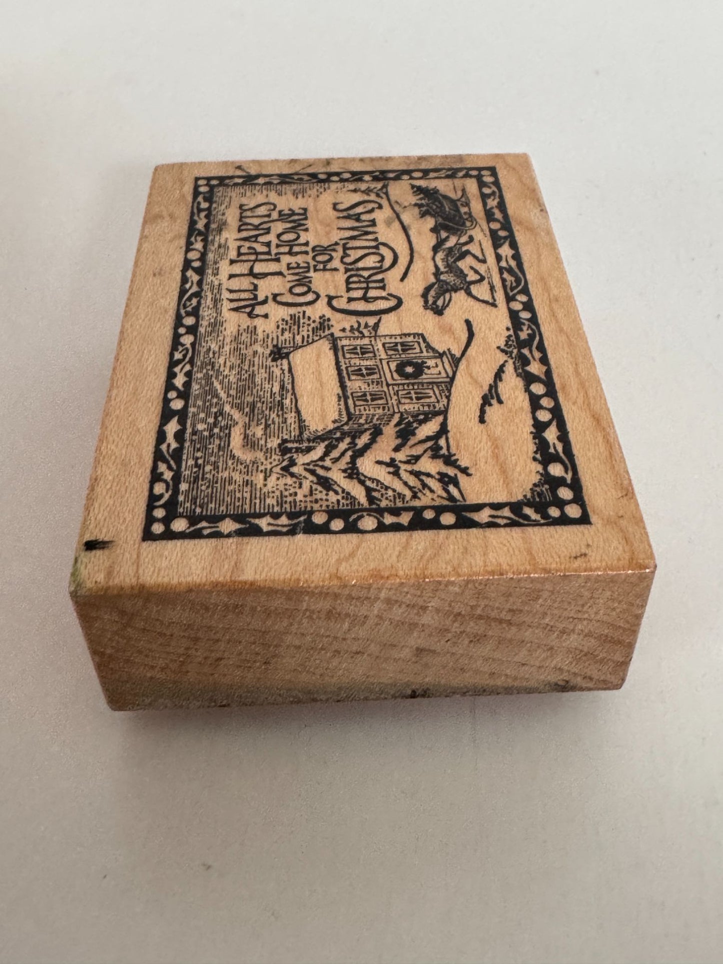 PSX Rubber Stamp All Hearts Come Home for Christmas Sleigh Winter Holidays F-324