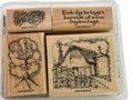 Stampin Up Wood Rubber Stamps Peaceful Pastoral Farm Barn Tractor Weather Vane