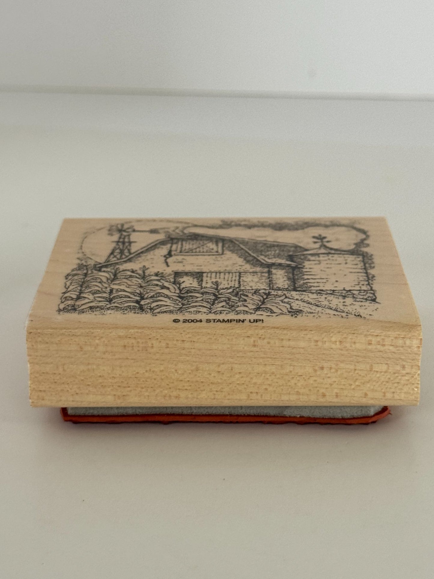 Stampin Up Wood Rubber Stamps Peaceful Pastoral Farm Barn Tractor Weather Vane