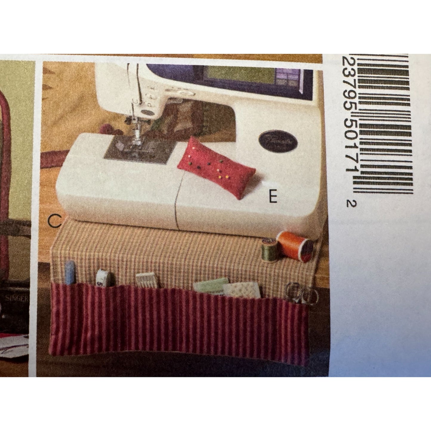 McCalls Pattern M5017 Sewing Machine Cover Craft Room Decor Organizer Cat Uncut