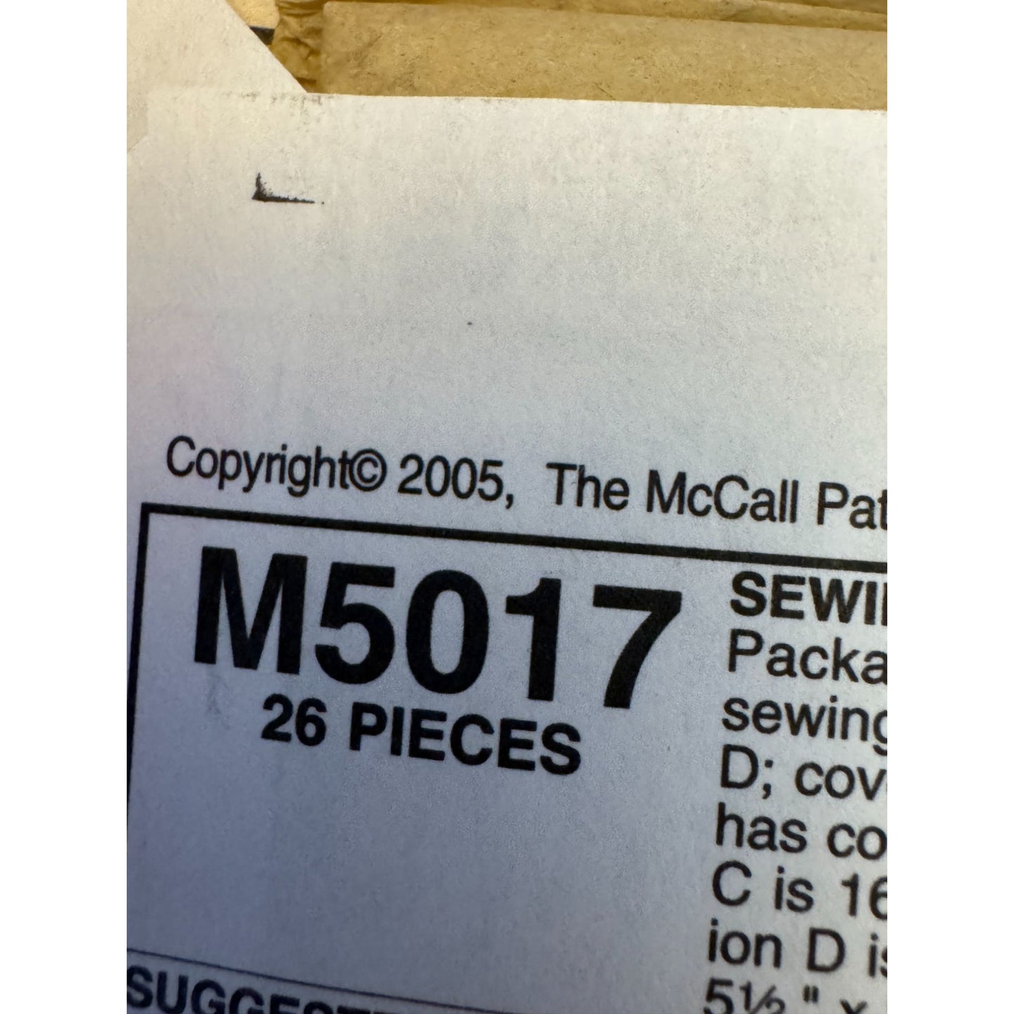 McCalls Pattern M5017 Sewing Machine Cover Craft Room Decor Organizer Cat Uncut