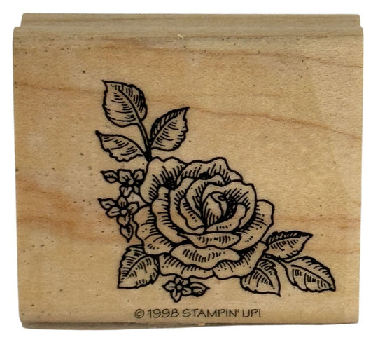 Stampin Up Rubber Stamp Rose Corner Flower Mothers Day Card Making Valentines