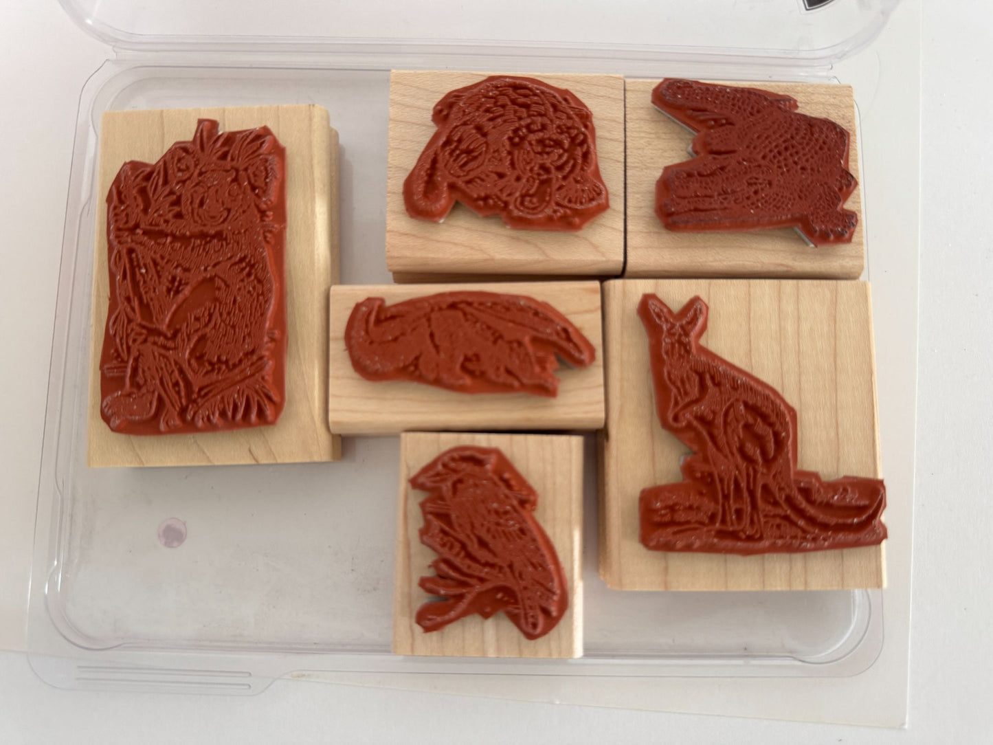 Stampin Up Rubber Stamps In the Outback Australian Kangaroo Koala Bear Platypus
