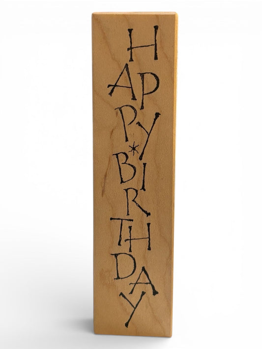Wordsworth Rubber Stamp Happy Birthday Card Making Vertical Artfully Scribed