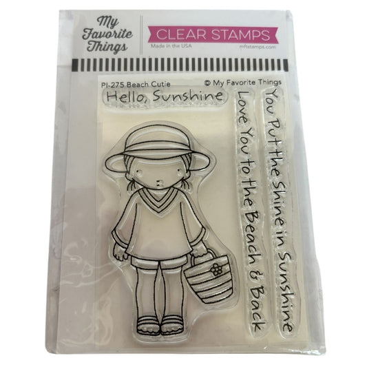 My Favorite Things Clear Stamps Set Beach Cutie Girl Sun Love You to the Beach