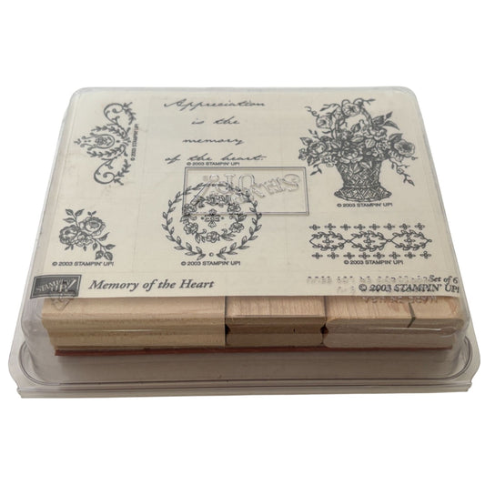 Stampin Up Wood Rubber Stamp Set Appreciation is the Memory of the Heart Flowers