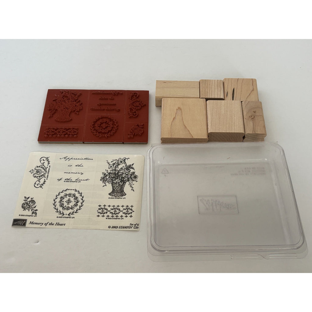 Stampin Up Wood Rubber Stamp Set Appreciation is the Memory of the Heart Flowers