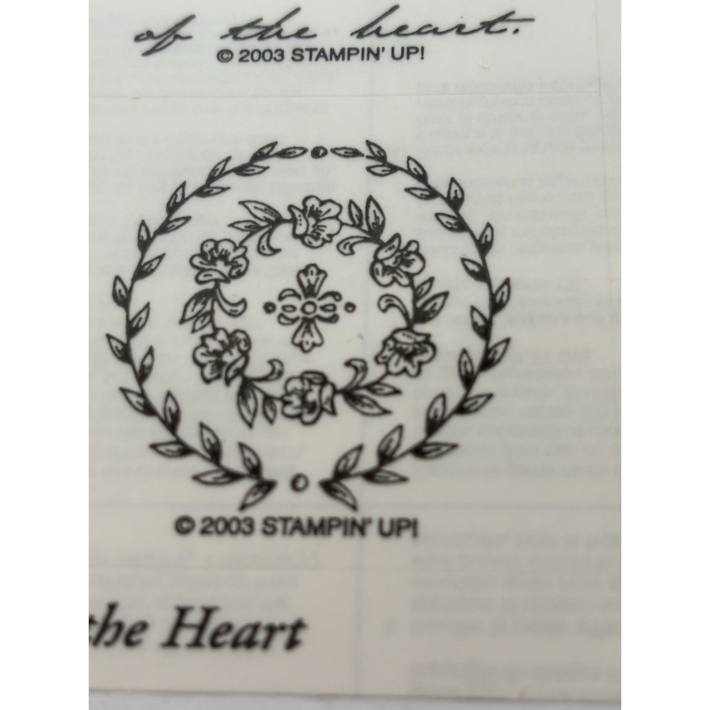 Stampin Up Wood Rubber Stamp Set Appreciation is the Memory of the Heart Flowers
