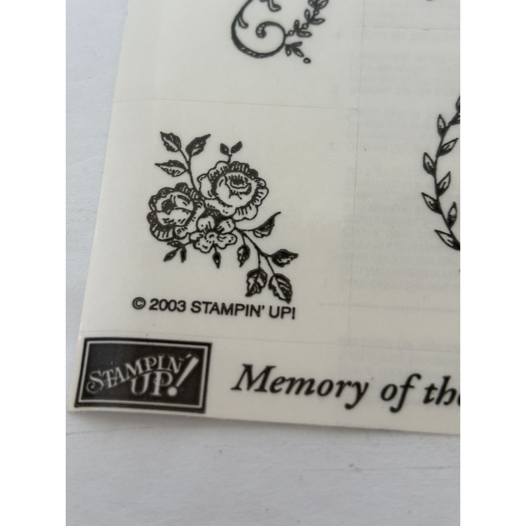 Stampin Up Wood Rubber Stamp Set Appreciation is the Memory of the Heart Flowers