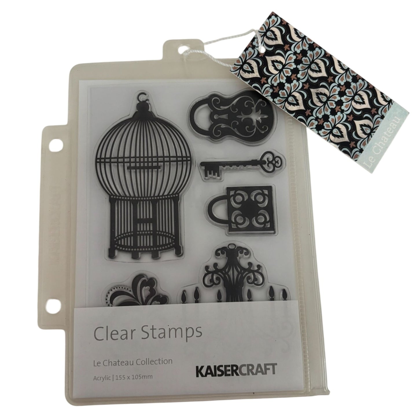 KaiserCraft Clear Stamp Set Le Chateau Birdcage Key Vintage Paris Card Making Chandelier Steampunk