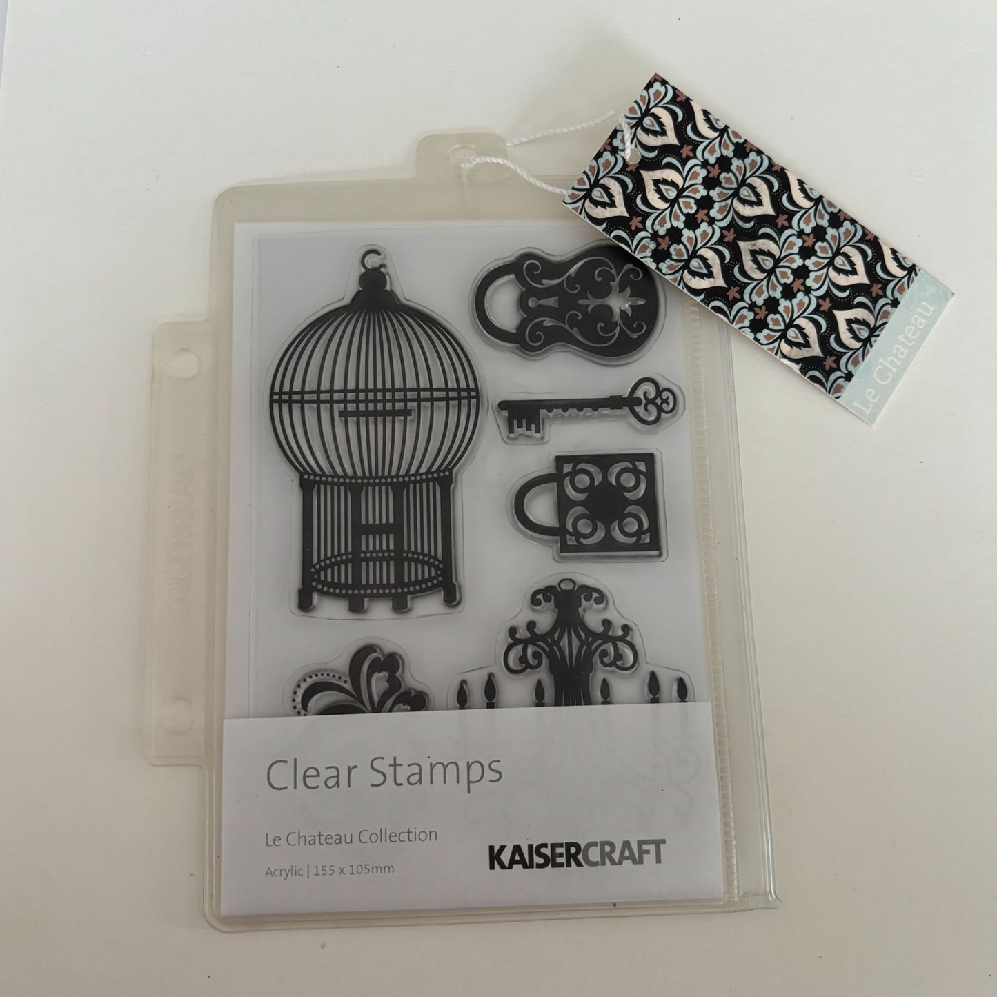 KaiserCraft Clear Stamp Set Le Chateau Birdcage Key Vintage Paris Card Making Chandelier Steampunk
