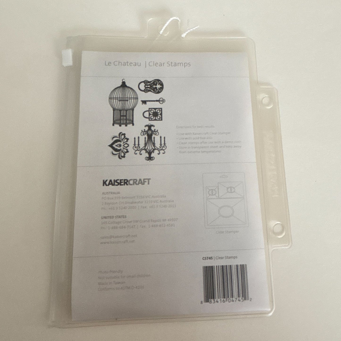 KaiserCraft Clear Stamp Set Le Chateau Birdcage Key Vintage Paris Card Making Chandelier Steampunk