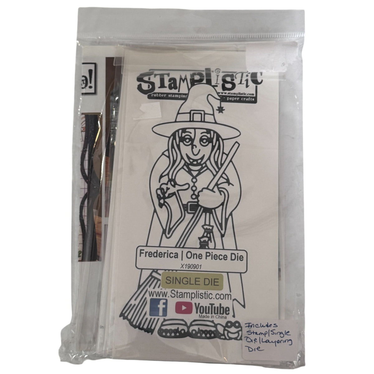 Stamplistic Rubber Stamp Layering Dies Frederica Witch Halloween Cardmaking Mixed Media