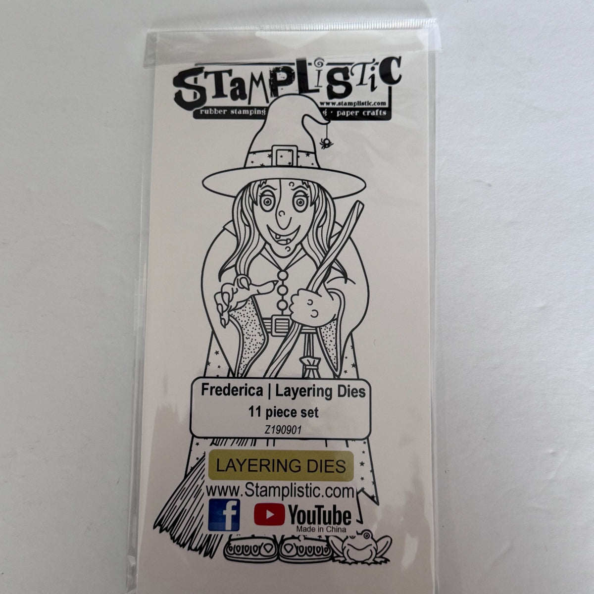Stamplistic Rubber Stamp Layering Dies Frederica Witch Halloween Cardmaking Mixed Media