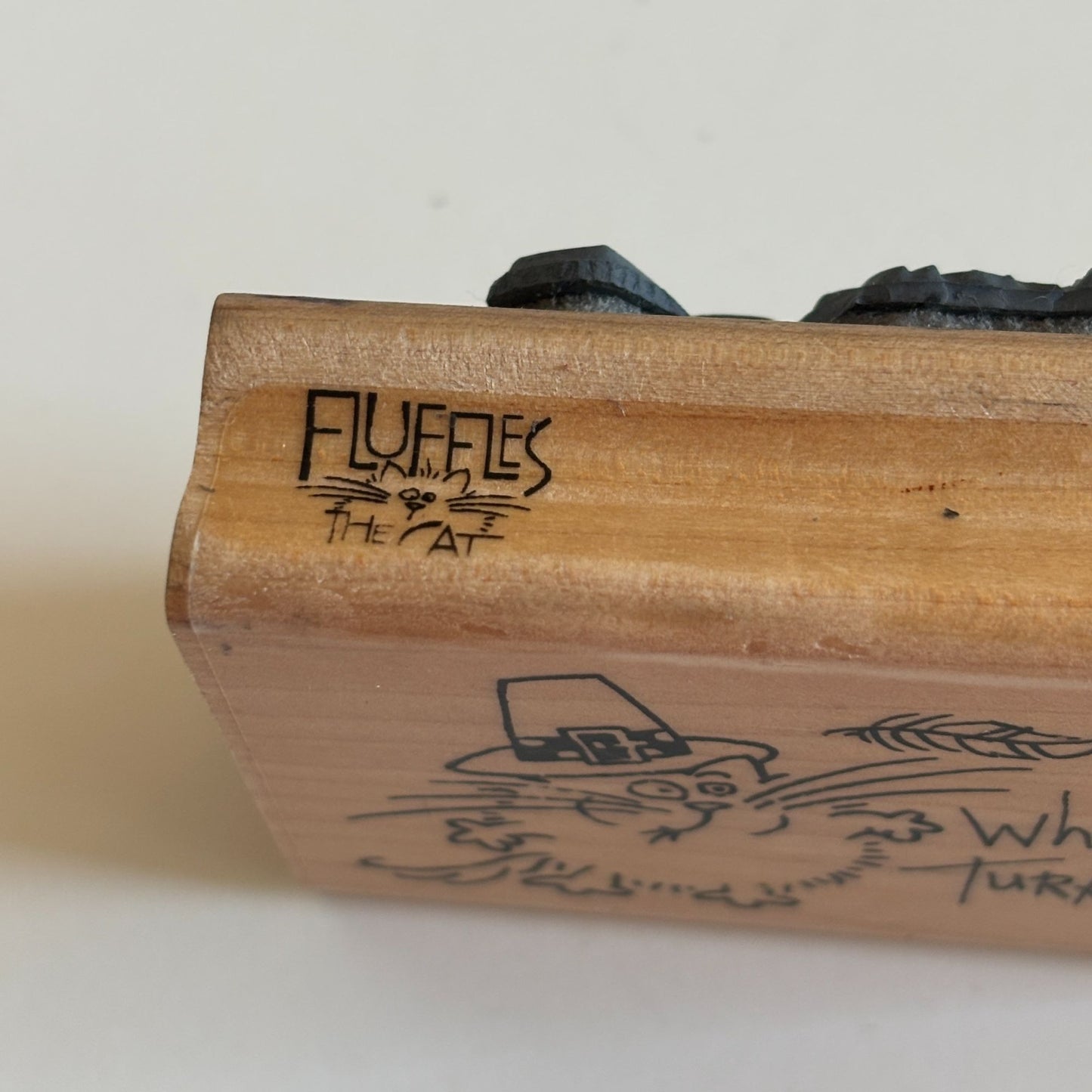 Stampendous Rubber Stamp Fluffles Cat Ate What Turkey Thanksgiving Funny Words