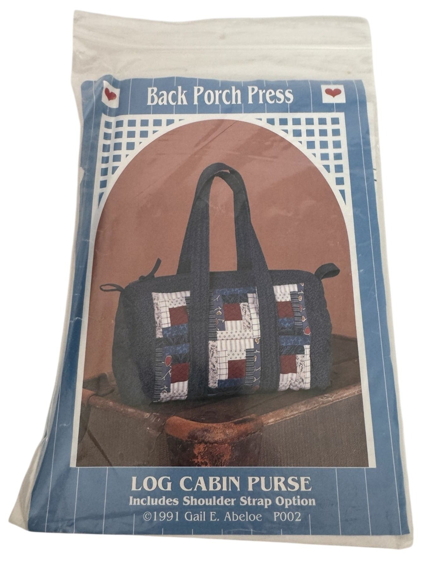 Back Porch Press Quilting Pattern Log Cabin Purse Duffle Style Quilted Bag Craft