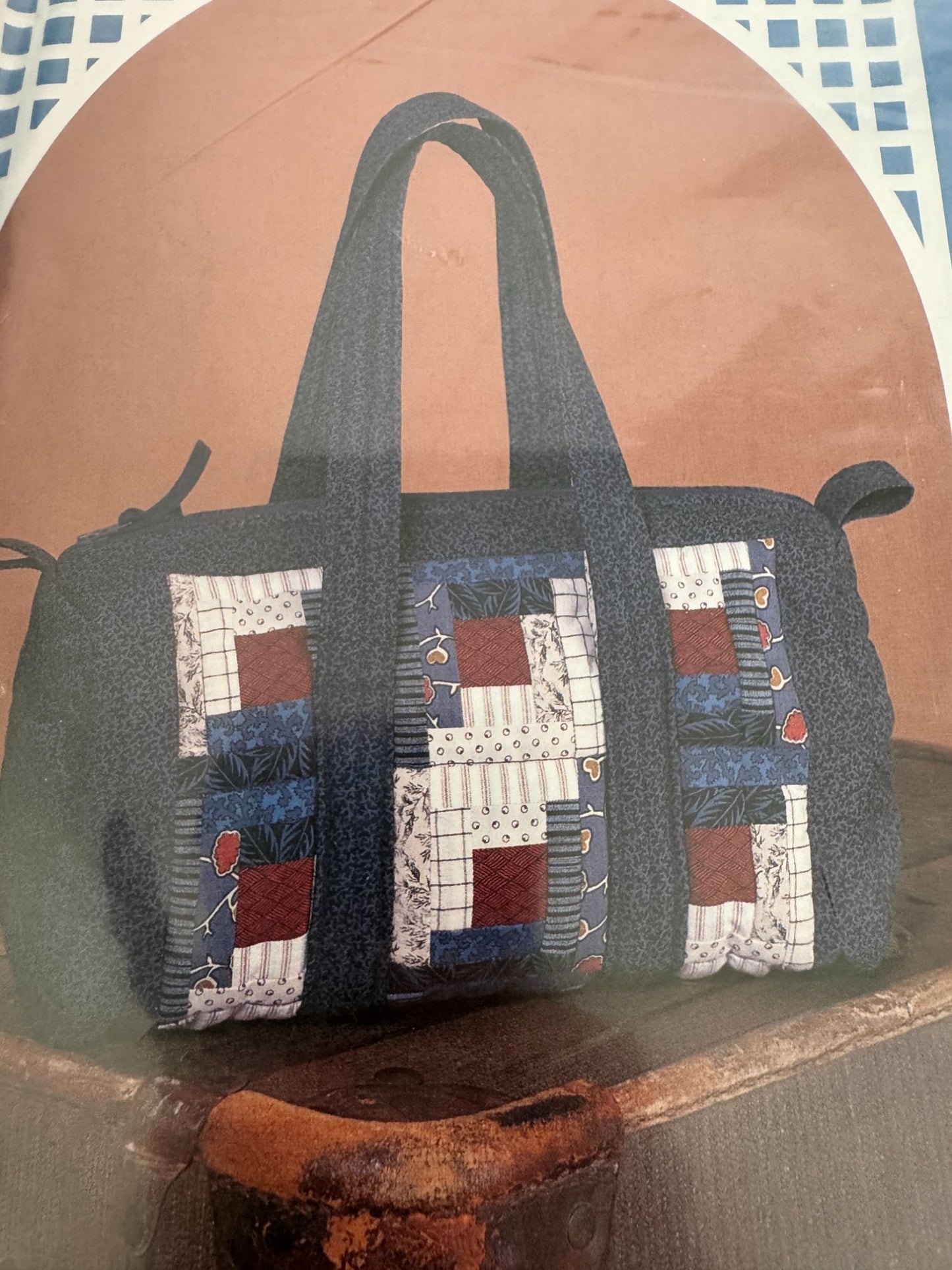 Back Porch Press Quilting Pattern Log Cabin Purse Duffle Style Quilted Bag Craft