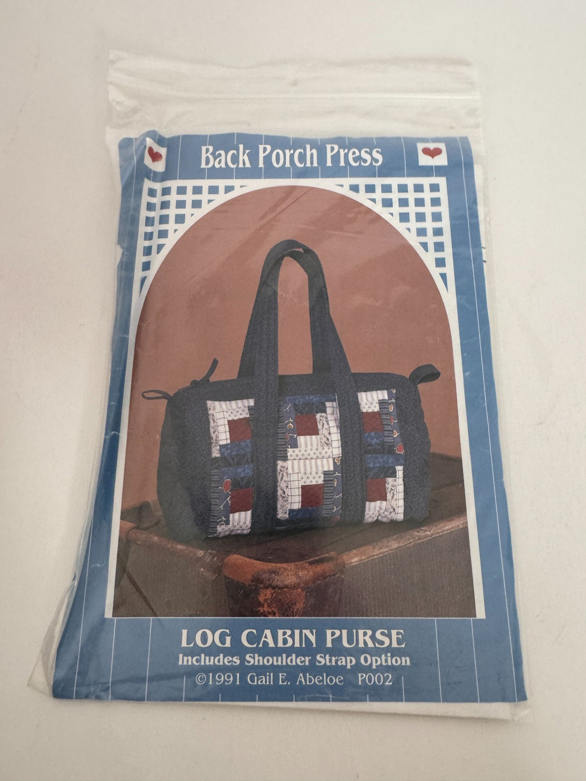 Back Porch Press Quilting Pattern Log Cabin Purse Duffle Style Quilted Bag Craft