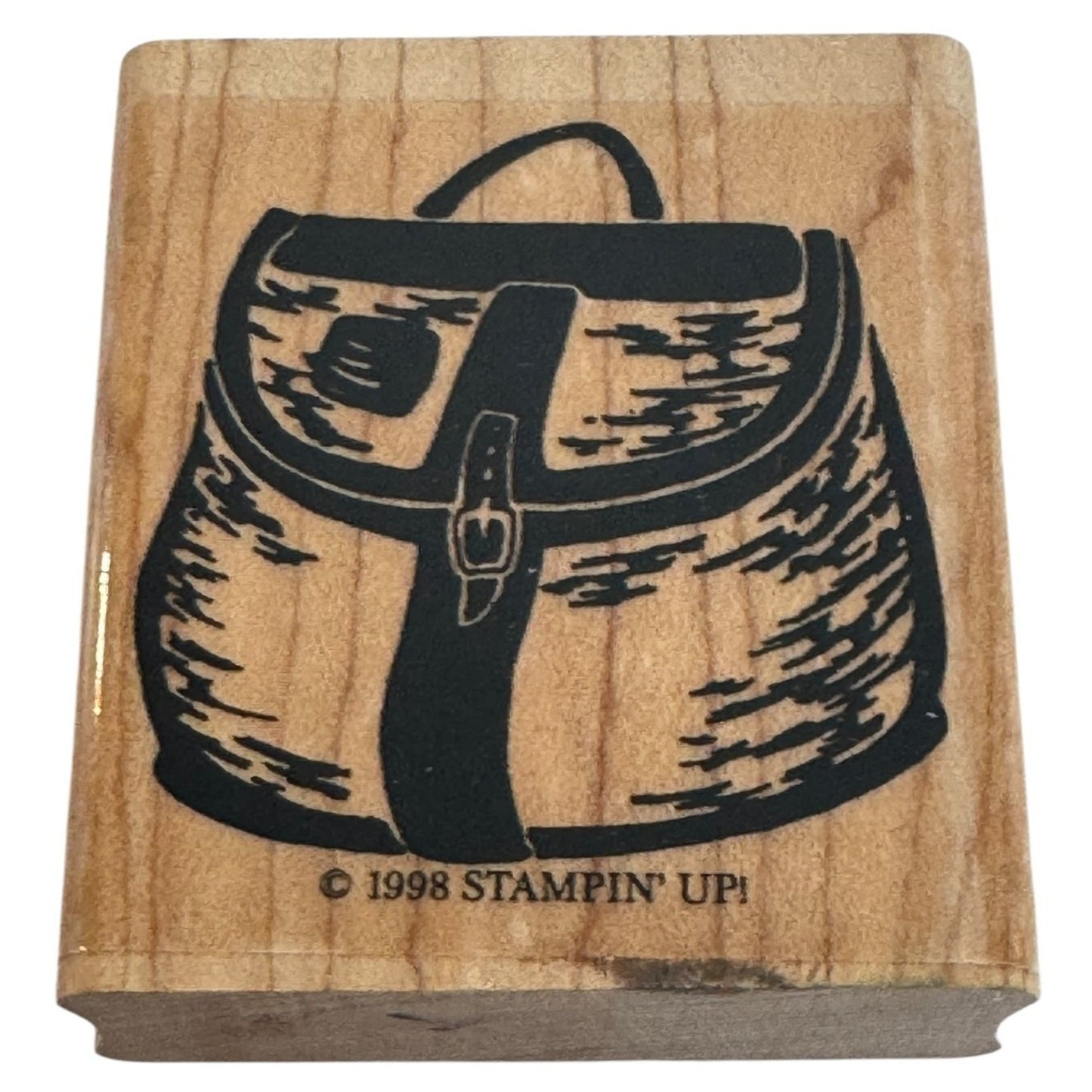 Stampin Up Wooden Rubber Stamp Backpack Travel Bag Fashion Accessory Card Making