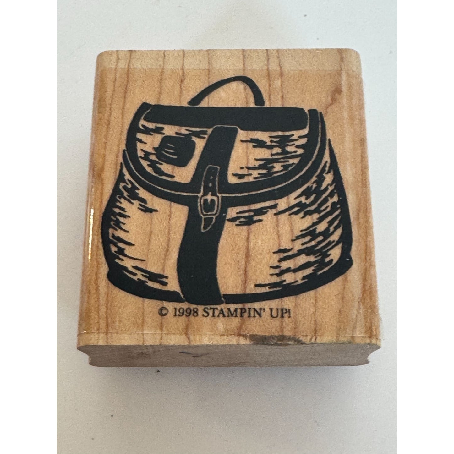 Stampin Up Wooden Rubber Stamp Backpack Travel Bag Fashion Accessory Card Making