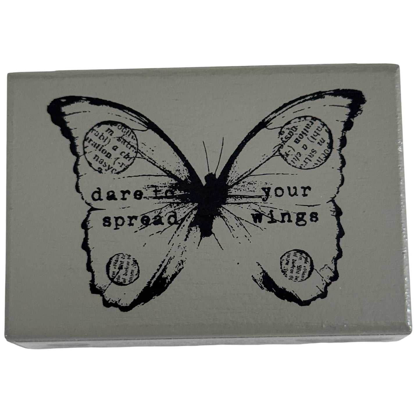 Prima Finnabair Rubber Stamp Dare To Spread Your Wings Butterfly Inspirational Words Support Crafting Tool