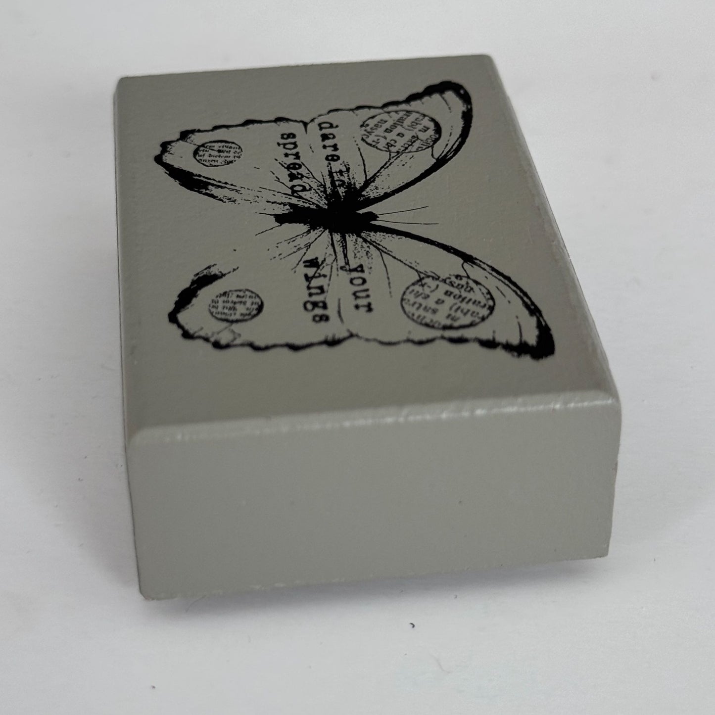 Prima Finnabair Rubber Stamp Dare To Spread Your Wings Butterfly Inspirational Words Support Crafting Tool