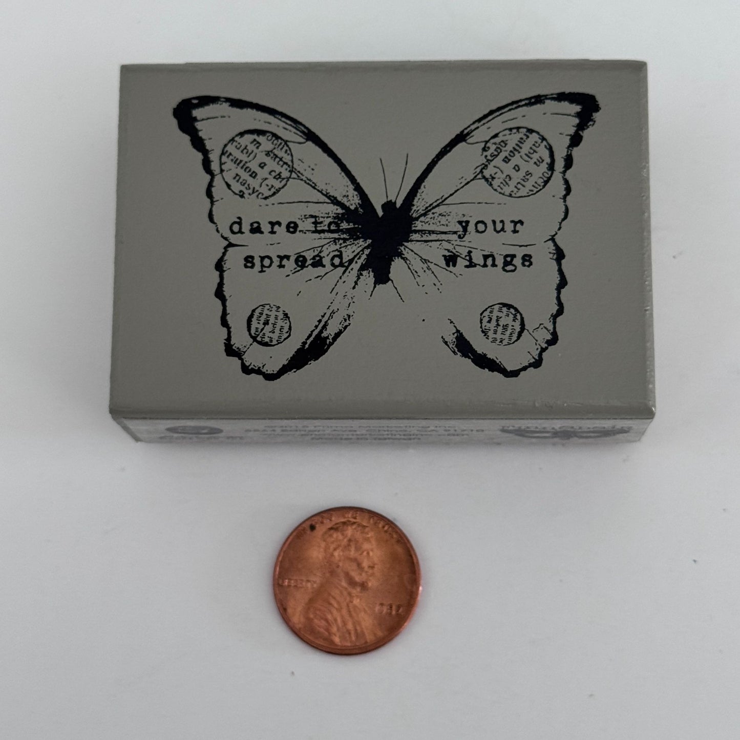 Prima Finnabair Rubber Stamp Dare To Spread Your Wings Butterfly Inspirational Words Support Crafting Tool