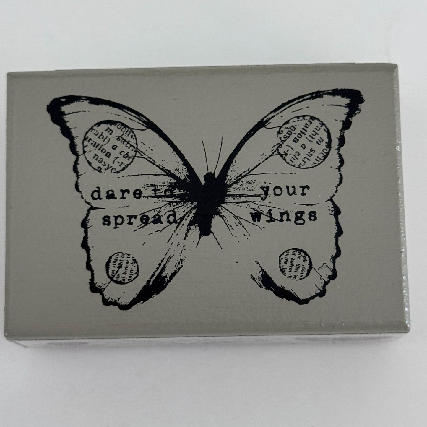 Prima Finnabair Rubber Stamp Dare To Spread Your Wings Butterfly Inspirational Words Support Crafting Tool