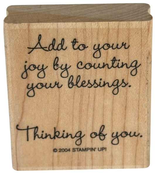 Stampin Up Rubber Stamp Thinking of You Card Making Count Your Blessings Words