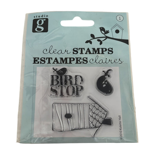 Studio G Clear Stamps Bird Stop Birdhouse Spring Birds Cardmaking Craft Small Scrapbooking