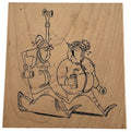 Art Impressions Rubber Stamp Power Walkers Jogging Old Lady Exercise Funny U1925