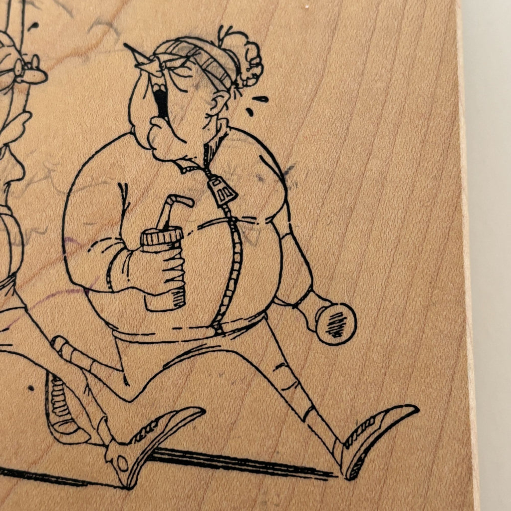 Art Impressions Rubber Stamp Power Walkers Jogging Old Lady Exercise Funny U1925