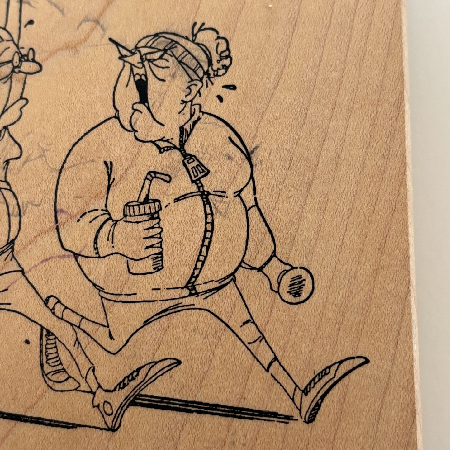 Art Impressions Rubber Stamp Power Walkers Jogging Old Lady Exercise Funny U1925