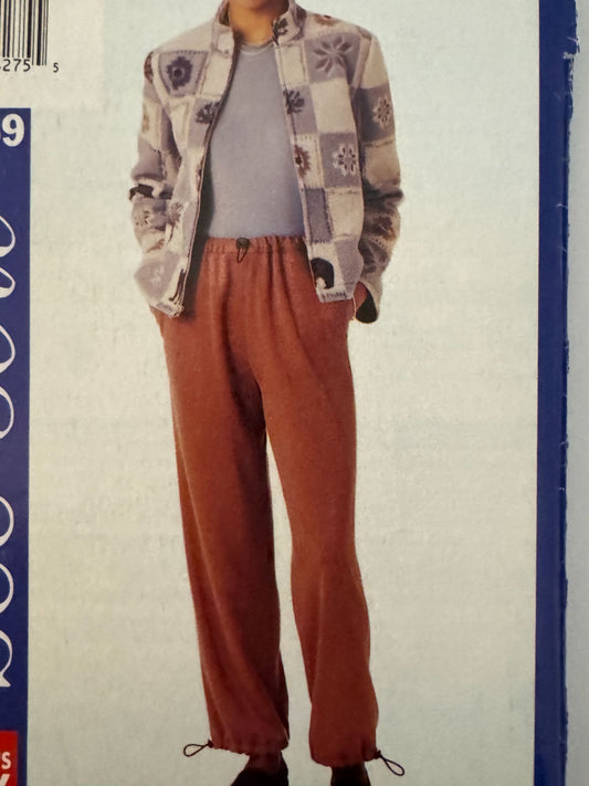 See & Sew Butterick Sewing Pattern 3359 Jogger Pants Cord Stoppers Ankle 6 8 10