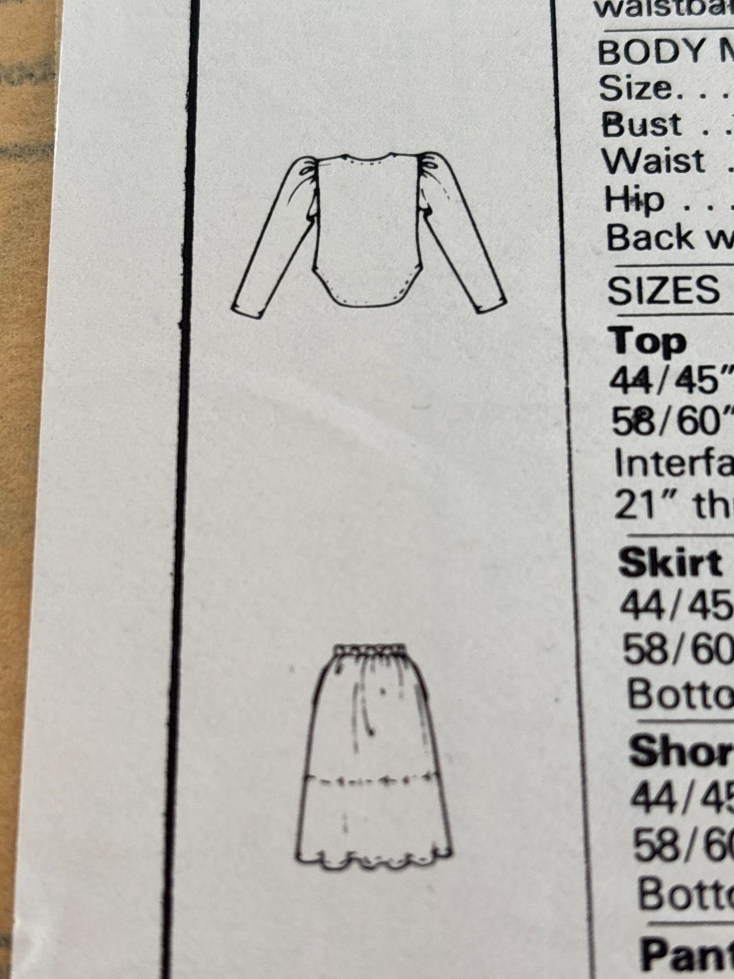 McCalls Sewing Pattern 8120 Misses Top Flared Skirt Pants Size 8 Bust 31 1/2" UC