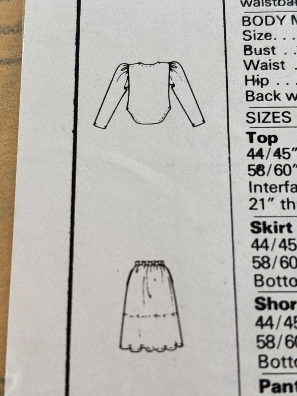 McCalls Sewing Pattern 8120 Misses Top Flared Skirt Pants Size 8 Bust 31 1/2" UC