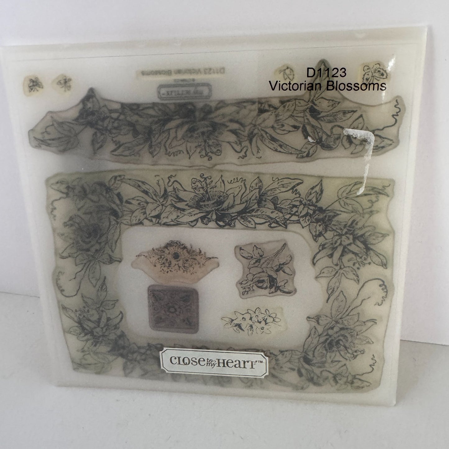 CTMH Acrylic Stamp Set Victorian Blossoms Frame Flowers Mini Butterfly D1123