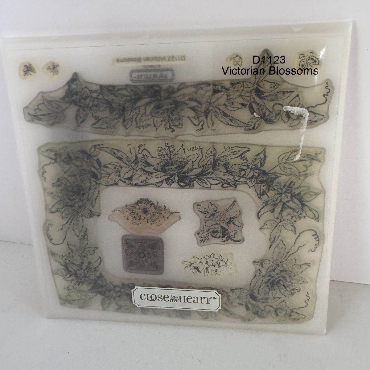 CTMH Acrylic Stamp Set Victorian Blossoms Frame Flowers Mini Butterfly D1123