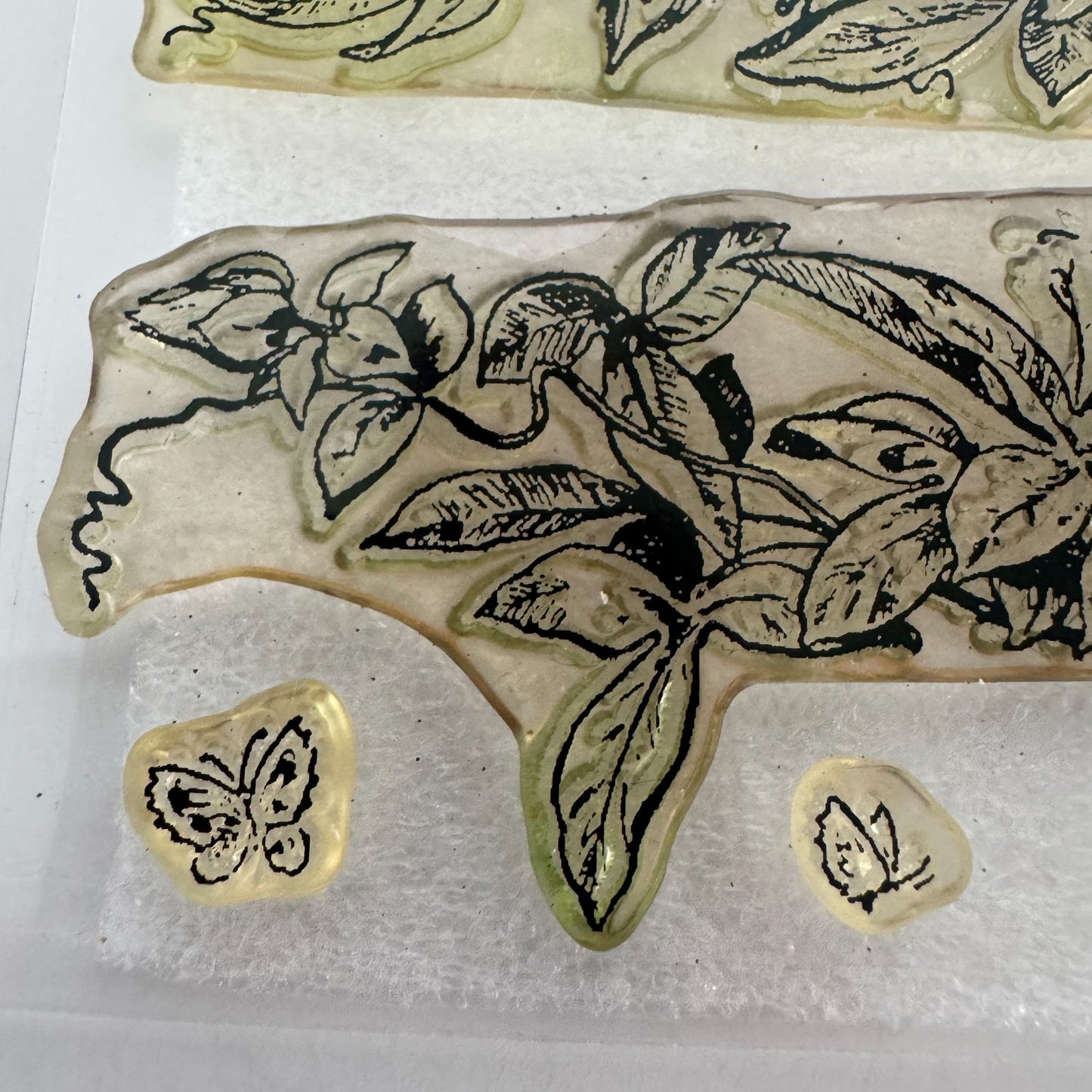CTMH Acrylic Stamp Set Victorian Blossoms Frame Flowers Mini Butterfly D1123