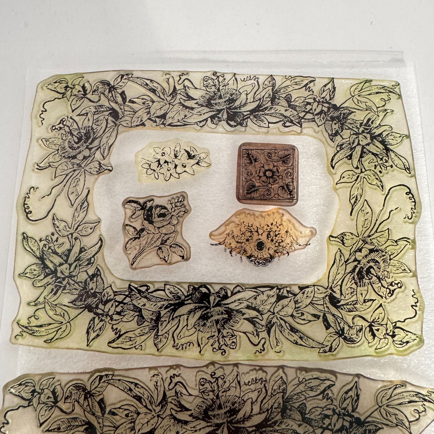 CTMH Acrylic Stamp Set Victorian Blossoms Frame Flowers Mini Butterfly D1123