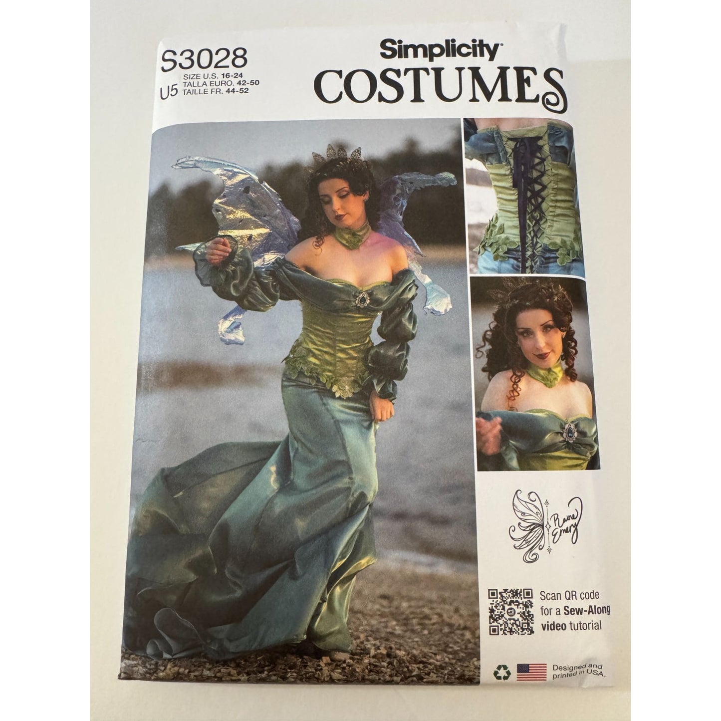 Simplicity Sewing Pattern S3028 Fairy Costume Halloween Fantasy Cosplay 16-24 UC