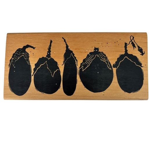 A Stamp in the Hand Rubber Stamp Eggplant Row Vegetable Garden Farmers Market