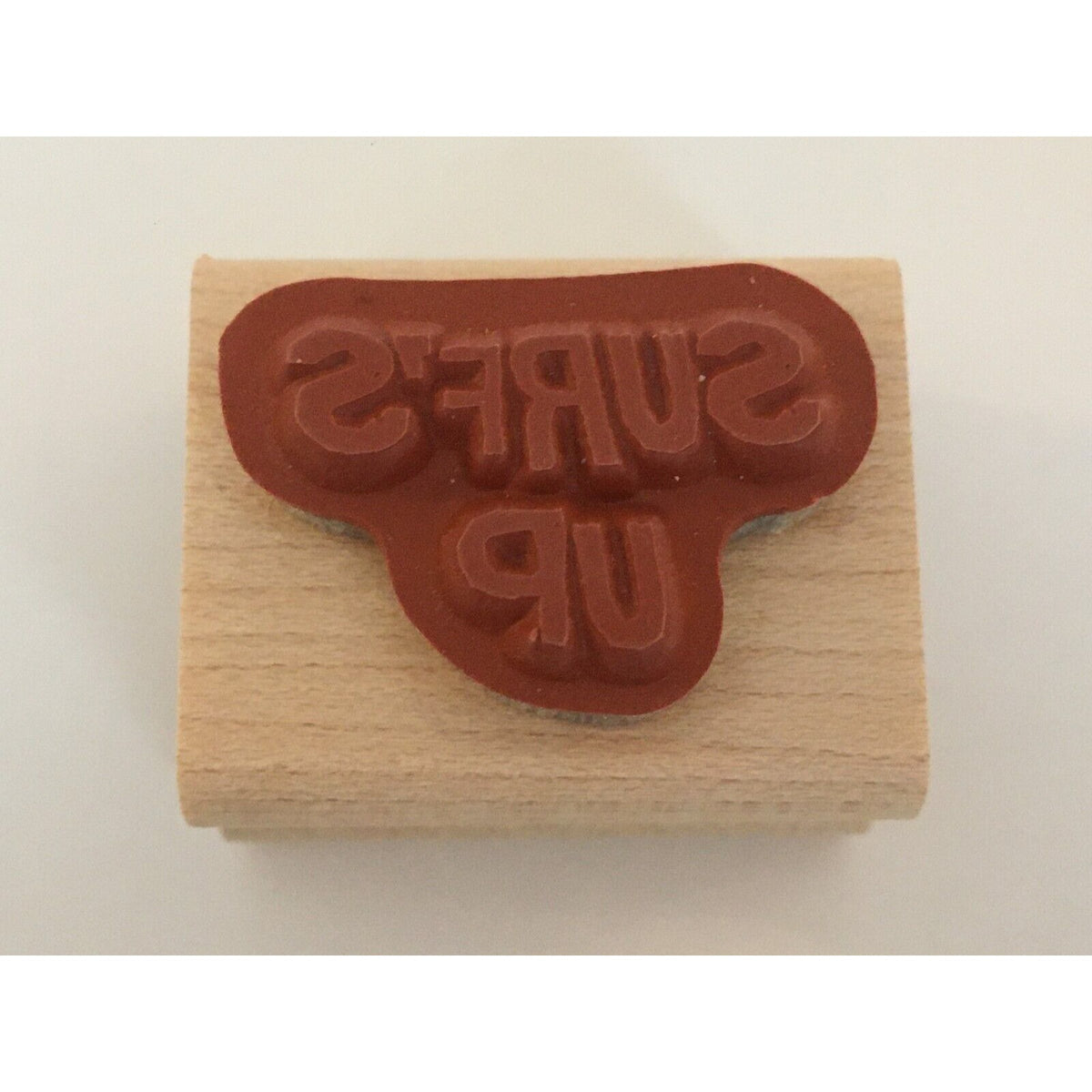 Stampin Up Rubber Stamp Just Surfing Wave Surfboard Ocean Beach Rare Retired