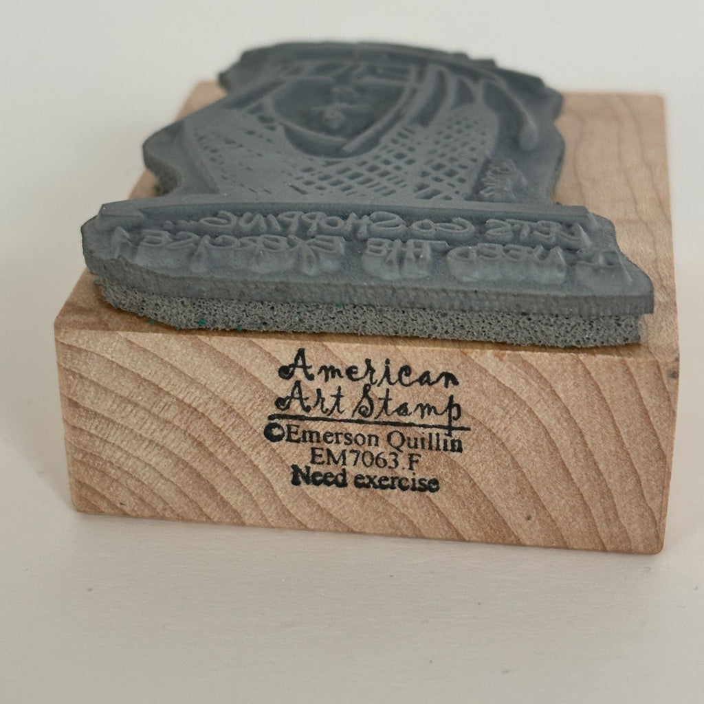 American Art Stamp Rubber Stamp Lets Go Shopping Emerson Quillin Funny Quote Sassy Exercise